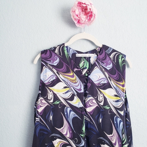 & Other Stories Abstract Multicolor Swirl Sleeveless Dress - Picture 4 of 9